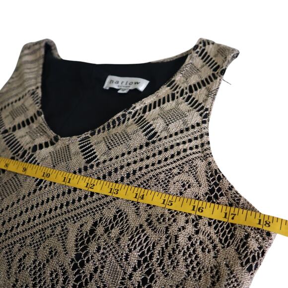 Harlow Womens Vintage Lace Fringe Midi Flapper Dress Size 12 Tan Black 1920s - Picture 8 of 10